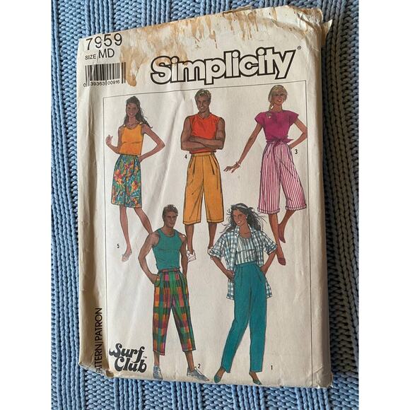 Simplicity 7959 short culottes pant pattern sz M - Picture 1 of 5